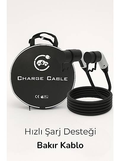 Bemis 5 Metre Elektrikli Araç Şarj Kablosu Seti Trifaze 22KW 32A Hızlı Şarj ve Taşınabilir Tasarım