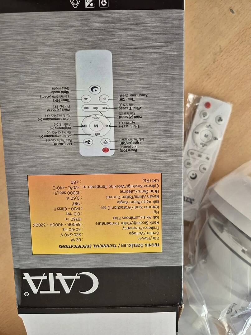 Cata CT-1154 62W Lodos Kumandalı Fan LED Ampul  - 3