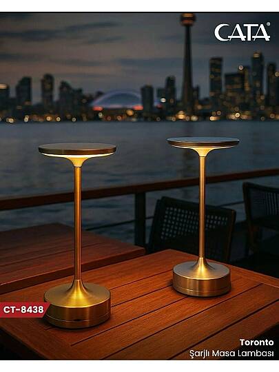 Cata CT-8438 Toronto Şarjlı Masa Lambası Gold 