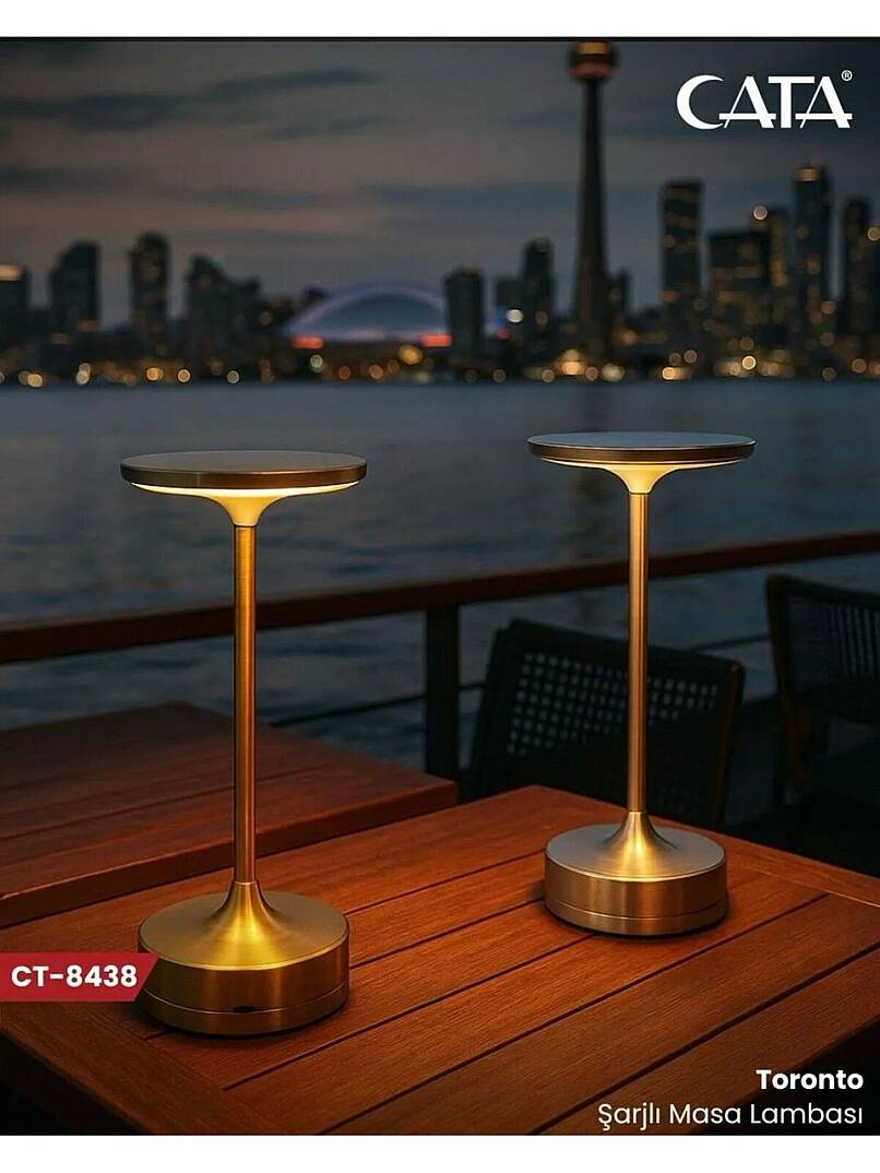 Cata CT-8438 Toronto Şarjlı Masa Lambası Gold  - 1