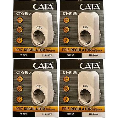 Cata CT-9186 4 Adet Akım Korumalı Tekli Kablosuz Priz 4000 W 